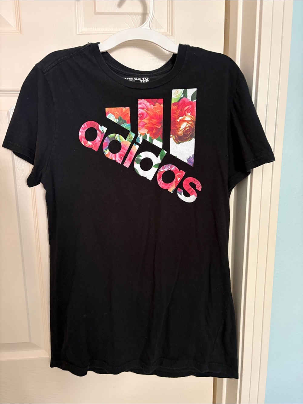 Adidas Black Floral T-Shirt